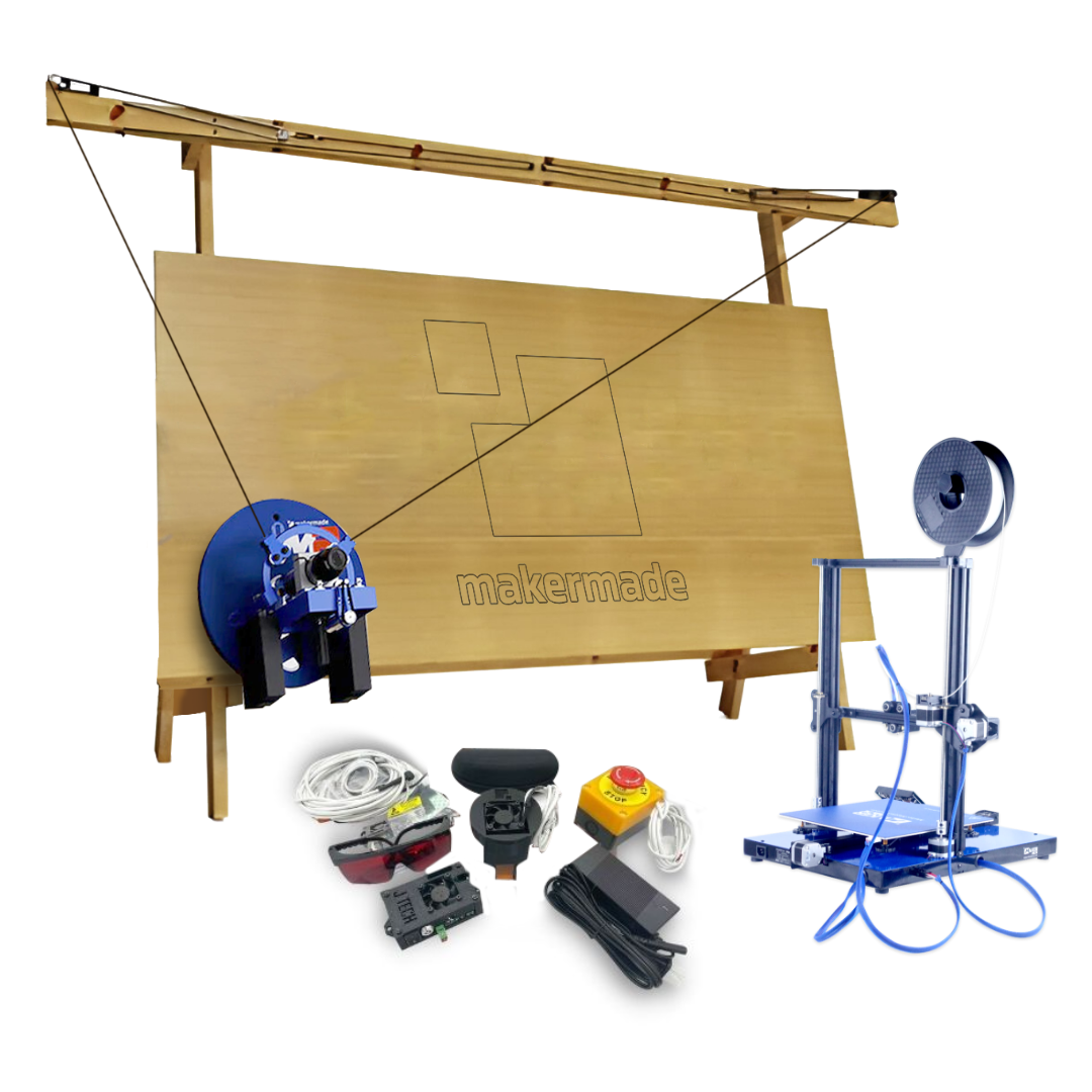 Ultimate Maker Bundle: MakerMade M2 CNC, Laser Engraver, and 300x 3D Printer