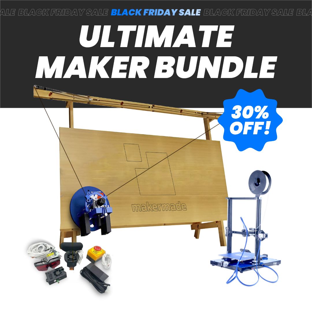 Ultimate Maker Bundle: MakerMade M2 CNC, Laser Engraver, and 300x 3D Printer
