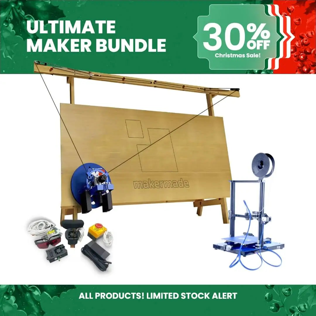 Ultimate Maker Bundle: MakerMade M2 CNC, Laser Engraver, and 300x 3D Printer