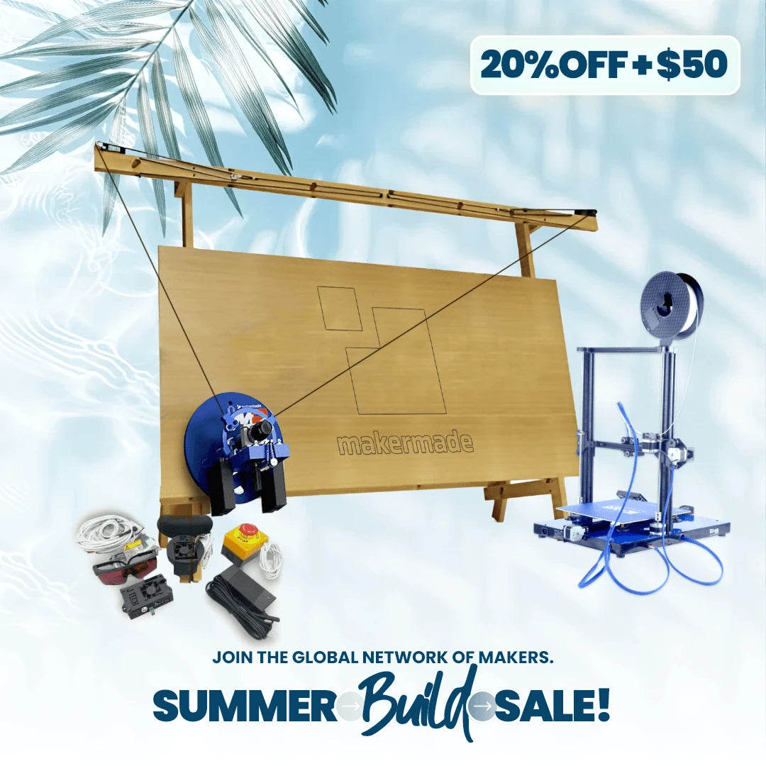 Ultimate Maker Bundle: MakerMade M2 CNC, Laser Engraver, and 300x 3D Printer