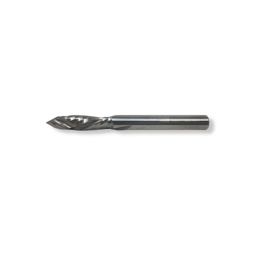 Lateral View - 1/4" Compression V-groove Router Bit